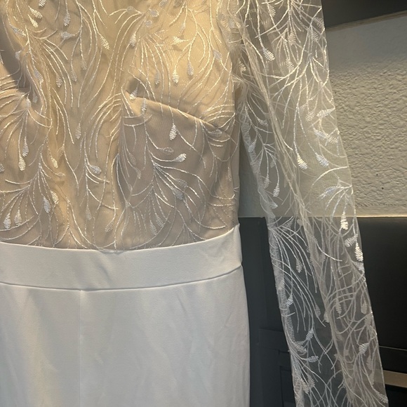 white and nude jumpsuit - Picture 3 of 3